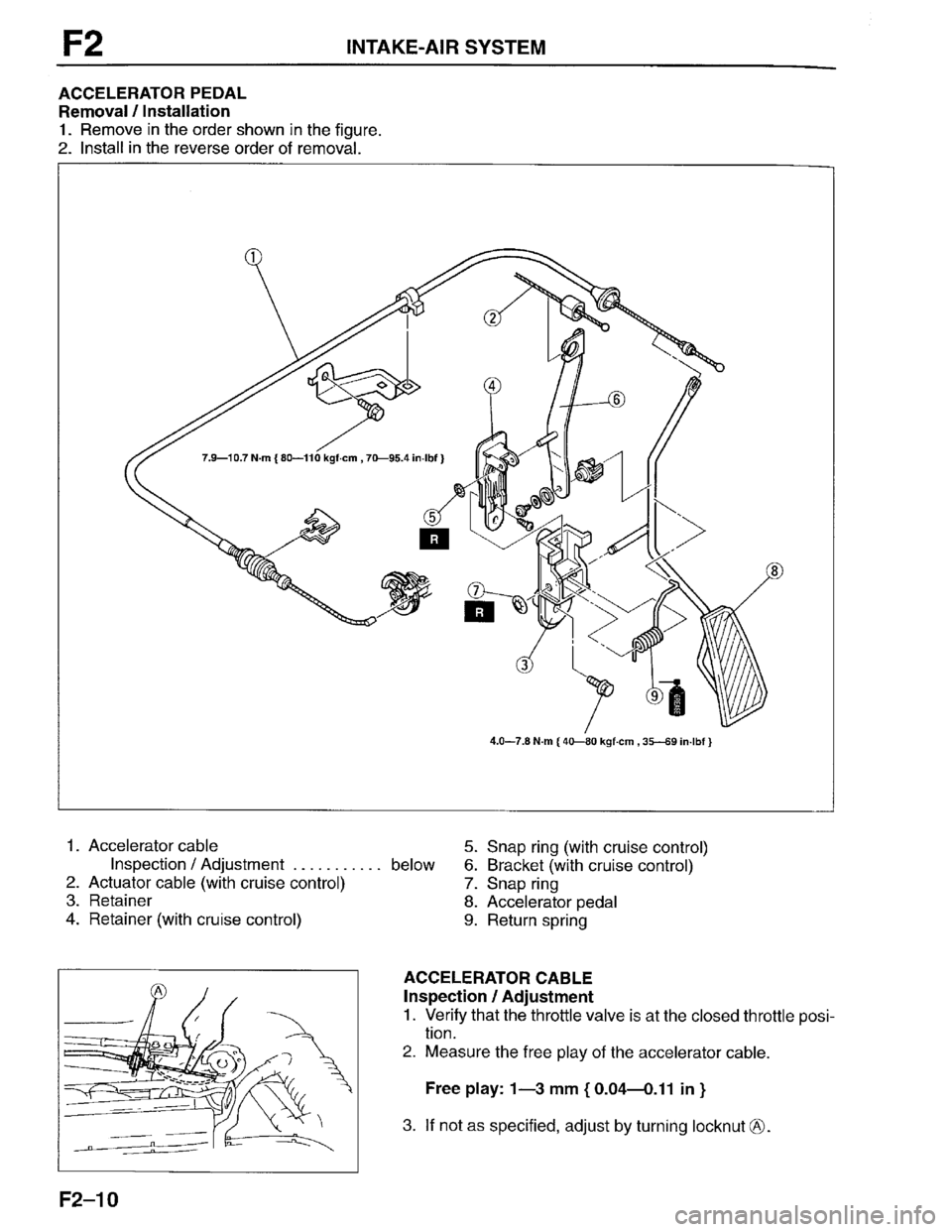 MAZDA PROTEGE 1996  Workshop Manual 