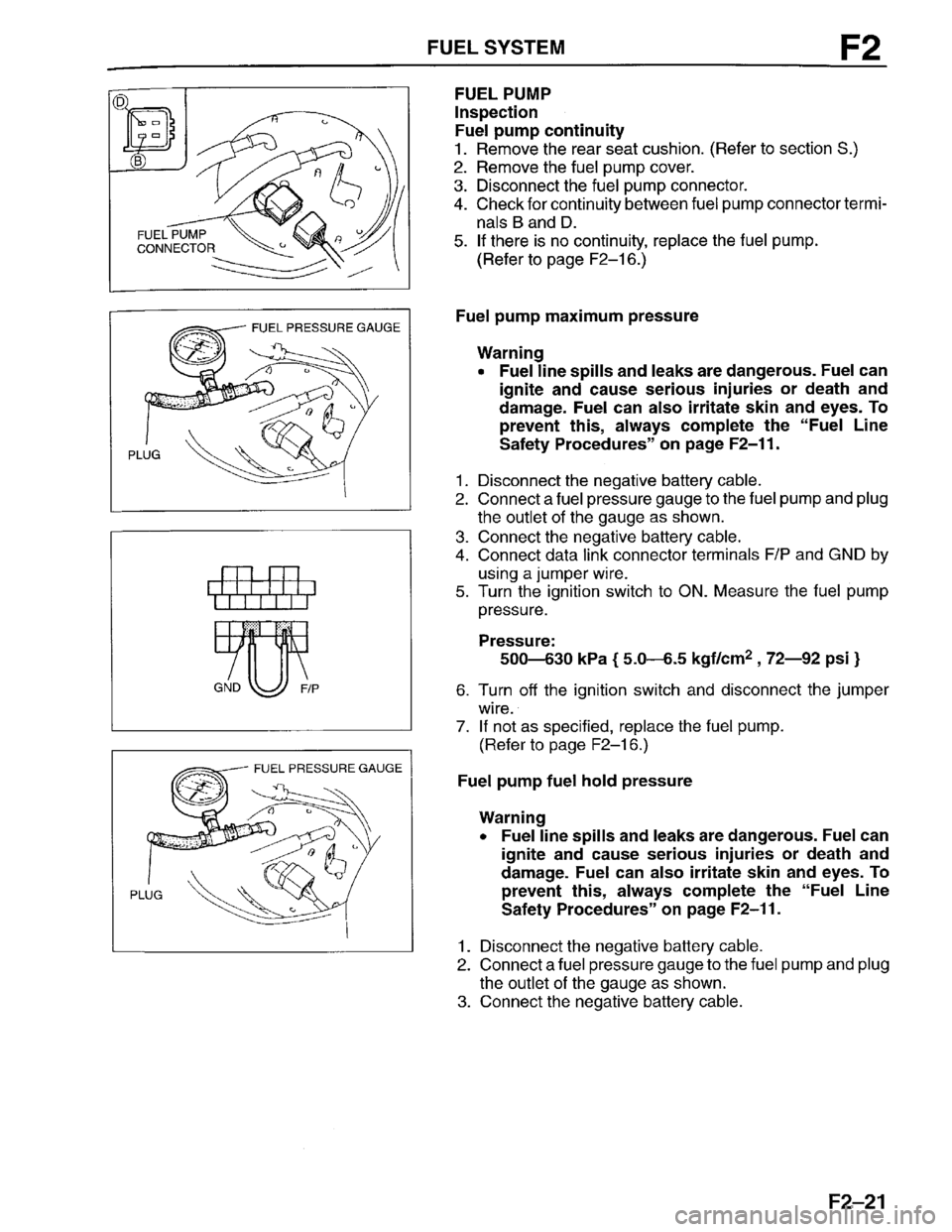 MAZDA PROTEGE 1996  Workshop Manual 