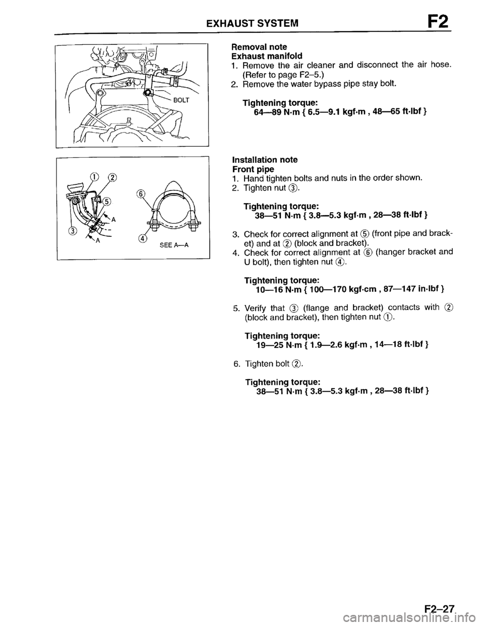 MAZDA PROTEGE 1996  Workshop Manual 