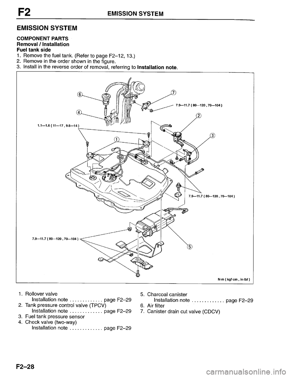 MAZDA PROTEGE 1996  Workshop Manual 