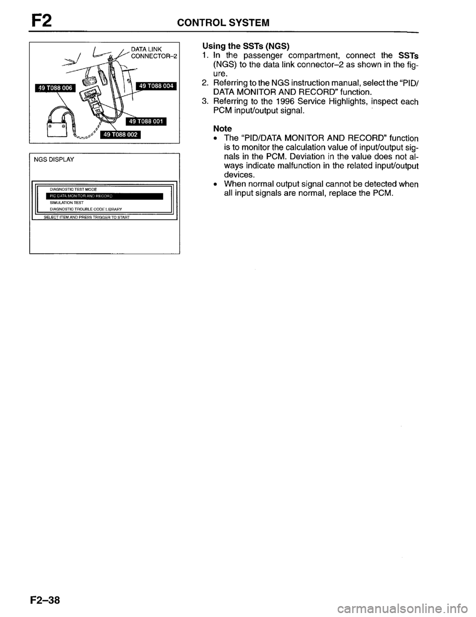 MAZDA PROTEGE 1996  Workshop Manual 