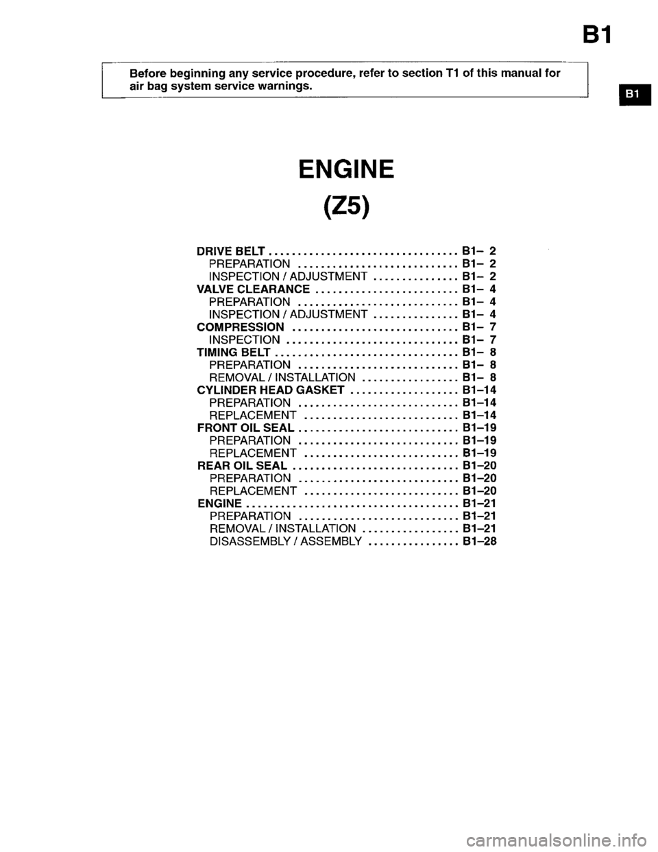 MAZDA PROTEGE 1996  Workshop Manual 