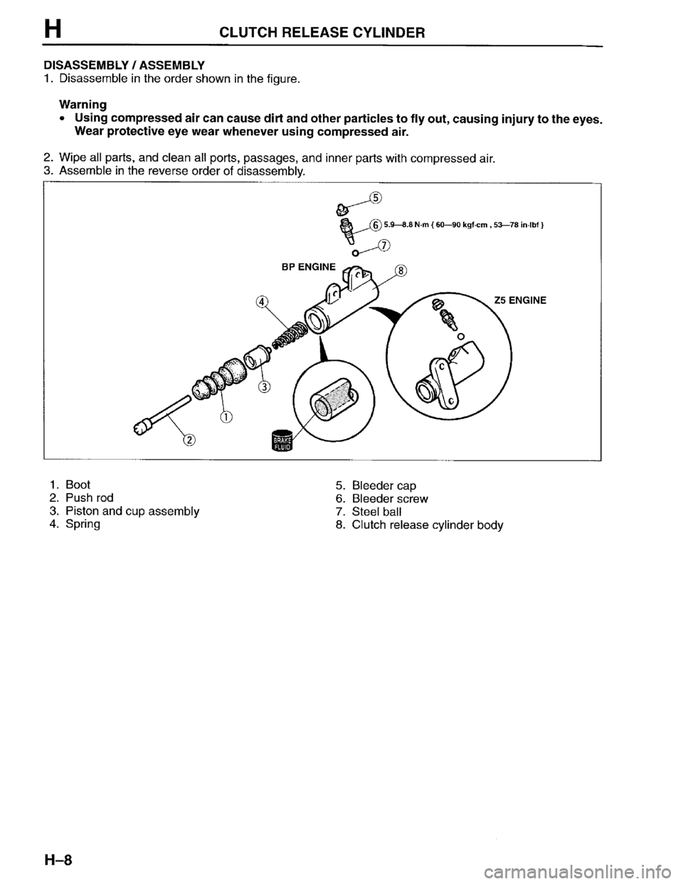 MAZDA PROTEGE 1996  Workshop Manual 