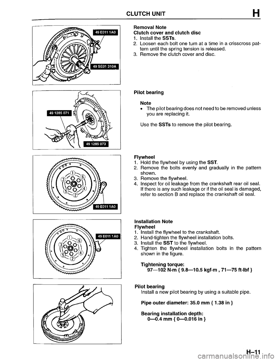 MAZDA PROTEGE 1996  Workshop Manual 