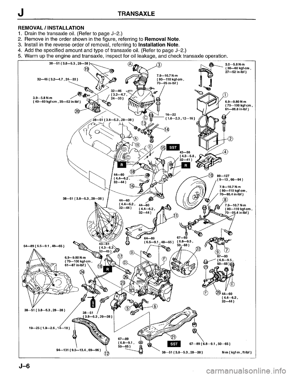 MAZDA PROTEGE 1996  Workshop Manual 