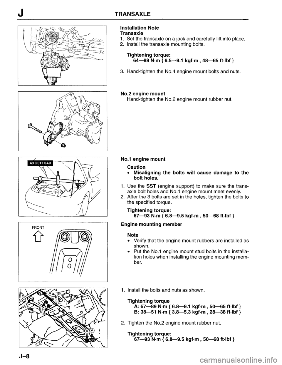 MAZDA PROTEGE 1996  Workshop Manual 