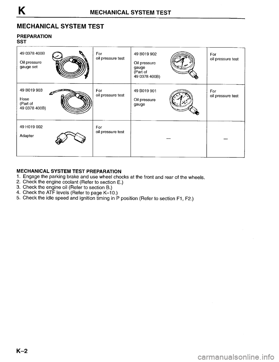 MAZDA PROTEGE 1996  Workshop Manual 