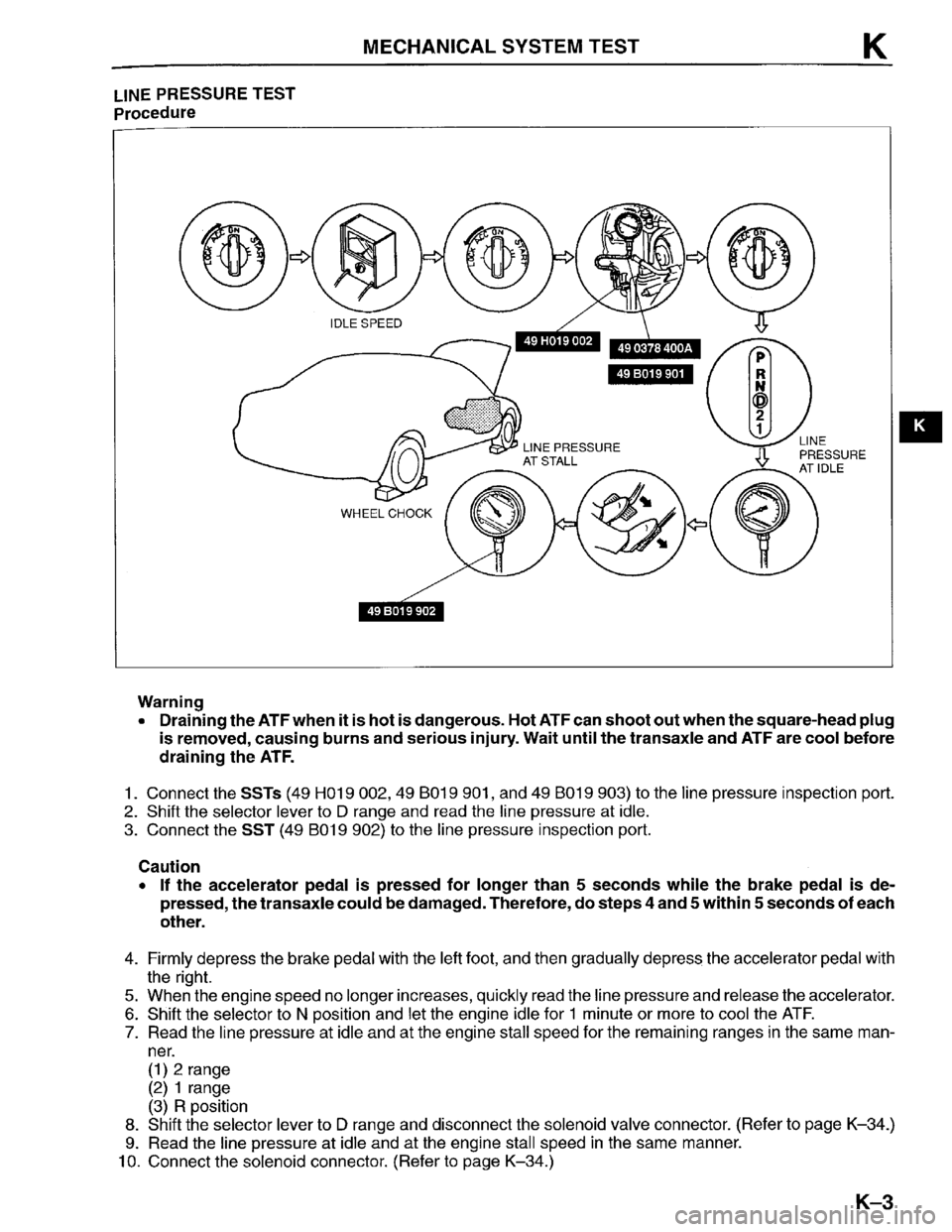 MAZDA PROTEGE 1996  Workshop Manual 