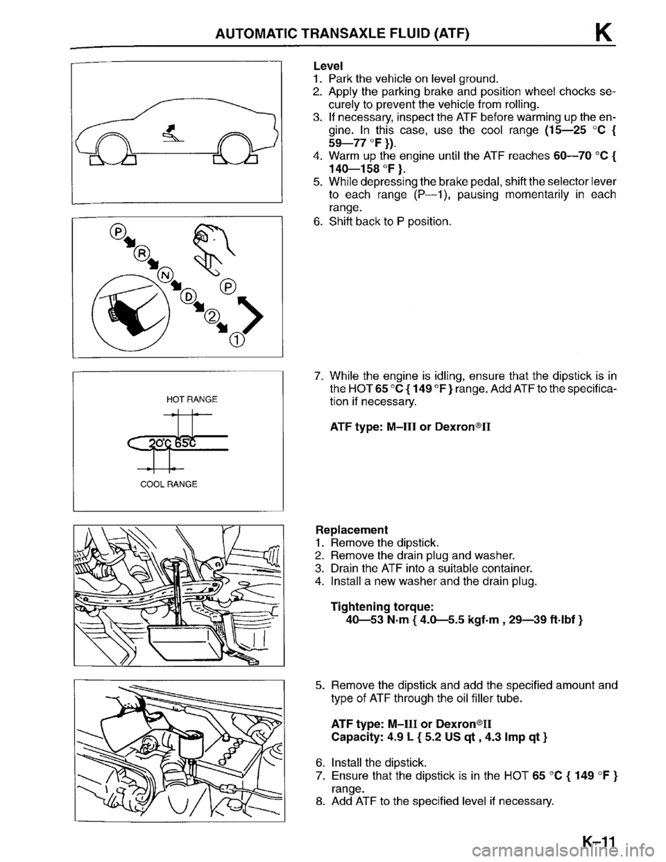 MAZDA PROTEGE 1996  Workshop Manual 