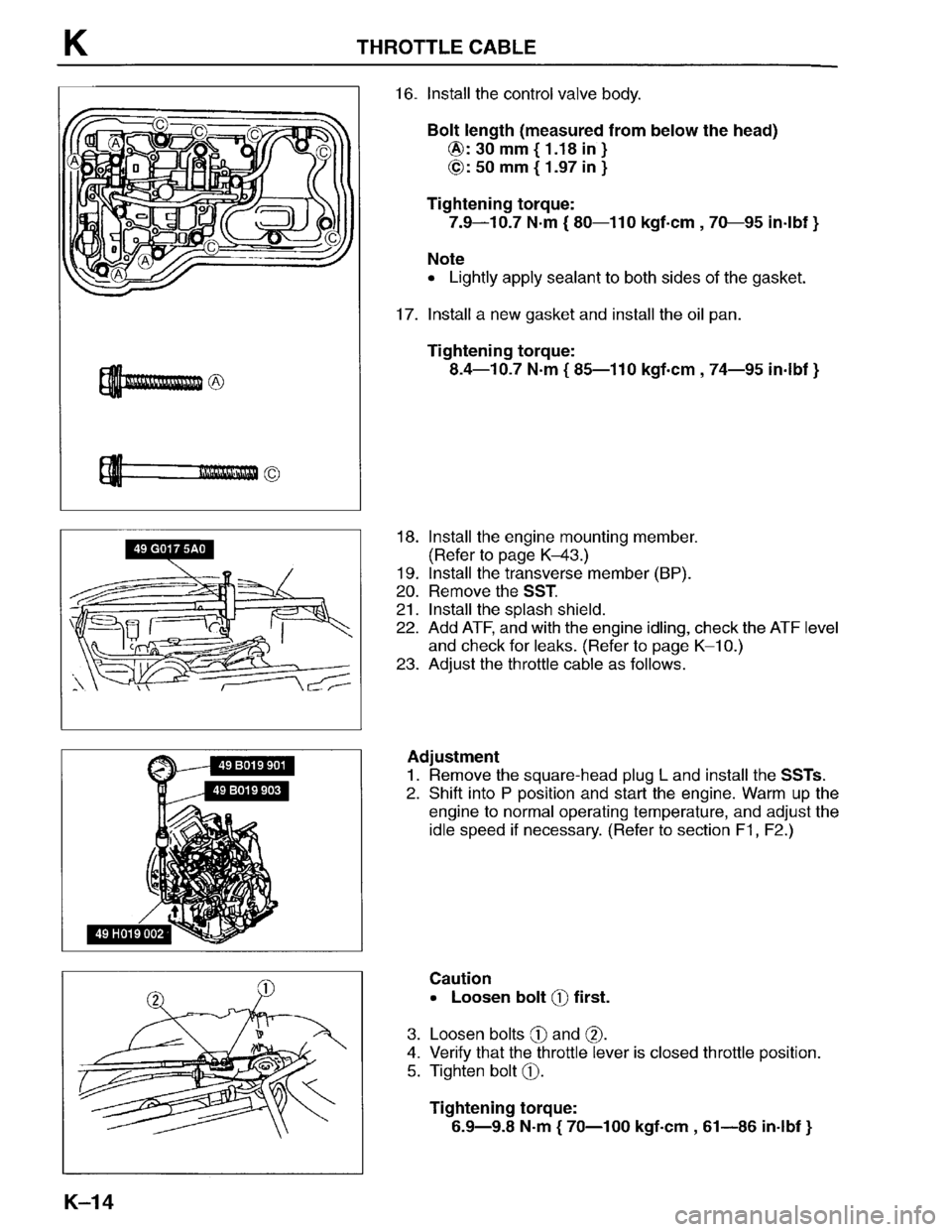 MAZDA PROTEGE 1996  Workshop Manual 