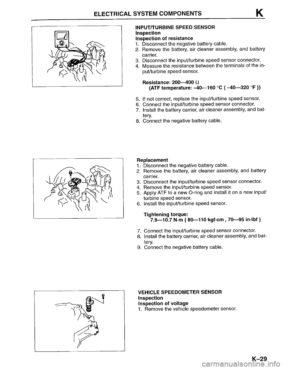 MAZDA PROTEGE 1996  Workshop Manual 