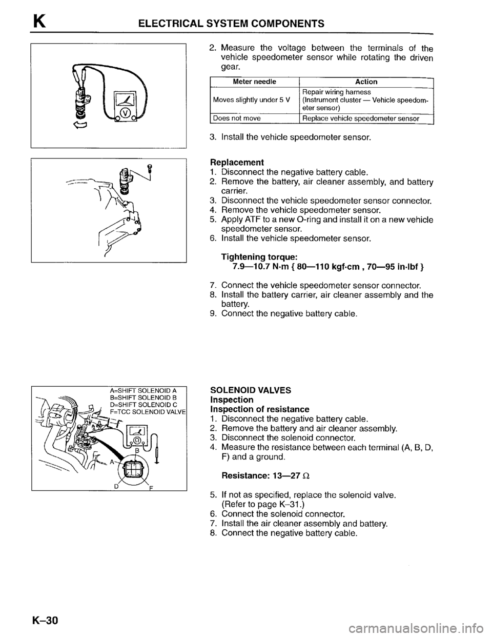 MAZDA PROTEGE 1996  Workshop Manual 
