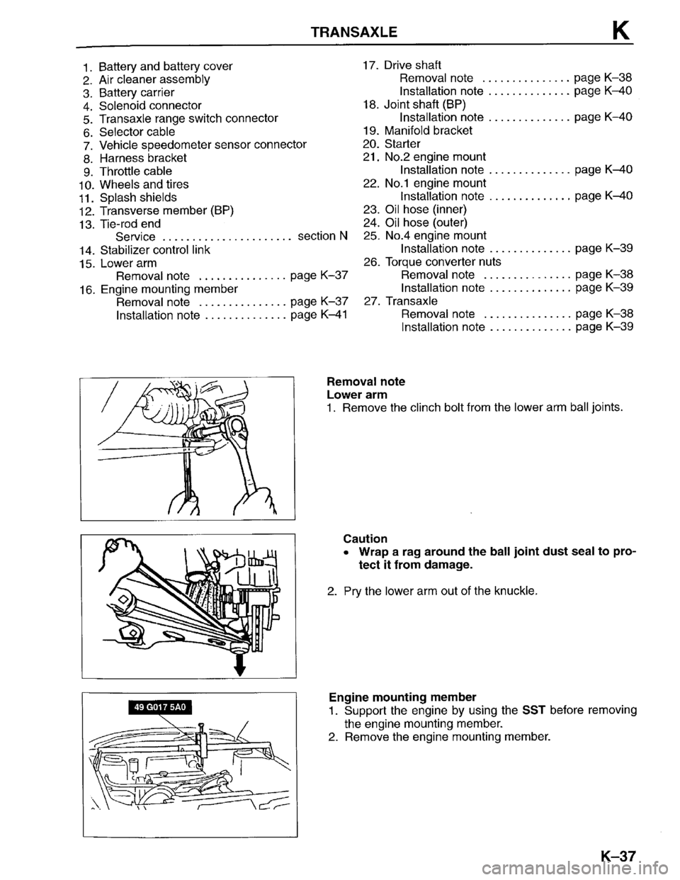 MAZDA PROTEGE 1996  Workshop Manual 