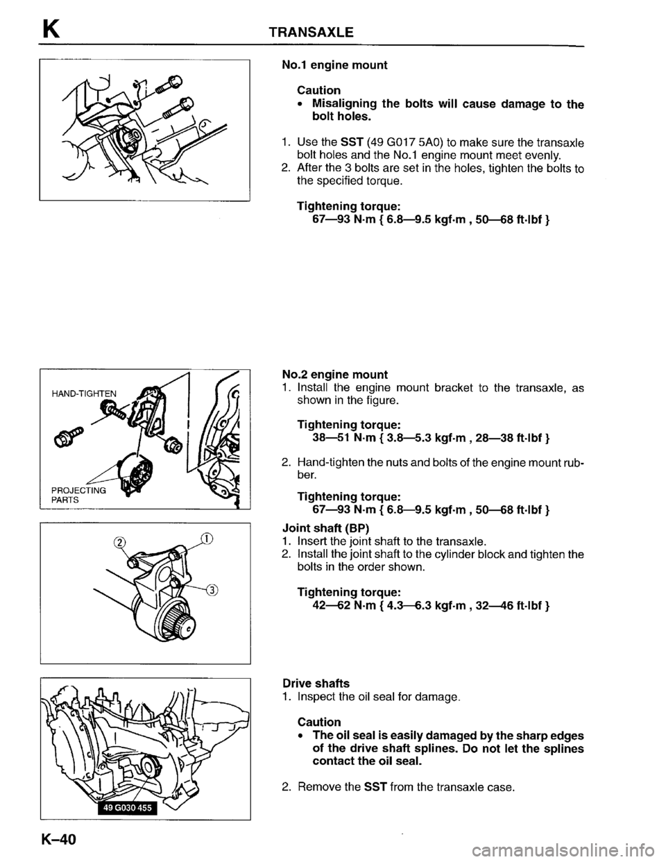 MAZDA PROTEGE 1996  Workshop Manual 