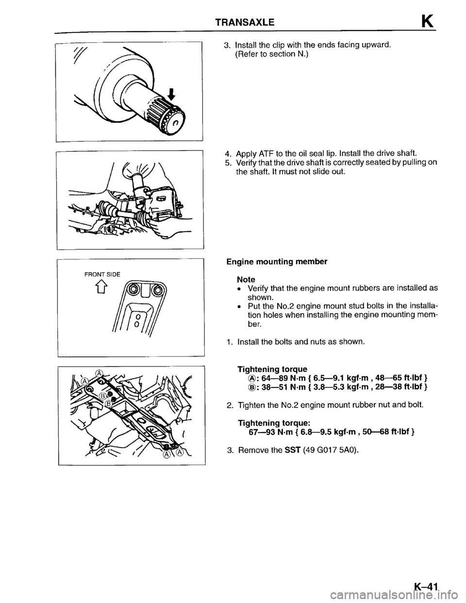MAZDA PROTEGE 1996  Workshop Manual 