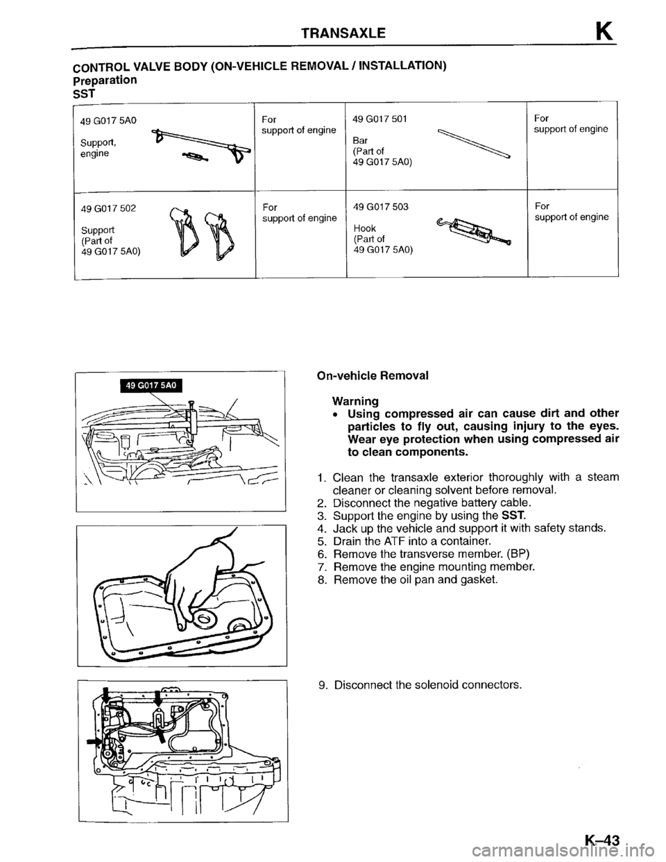 MAZDA PROTEGE 1996  Workshop Manual 