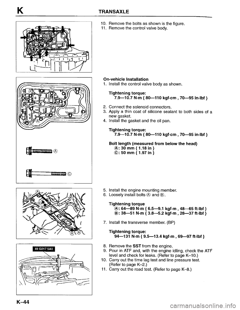 MAZDA PROTEGE 1996  Workshop Manual 