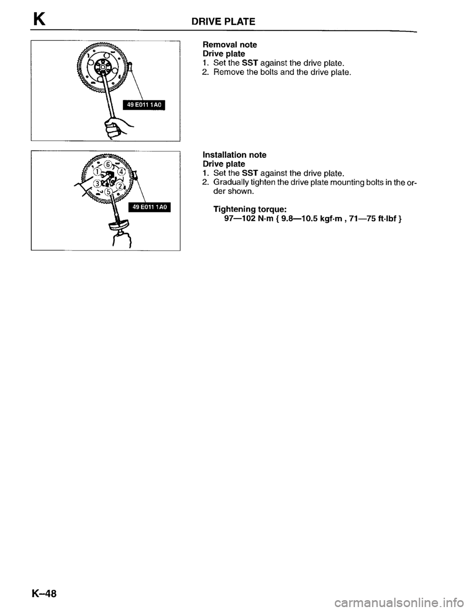 MAZDA PROTEGE 1996  Workshop Manual 