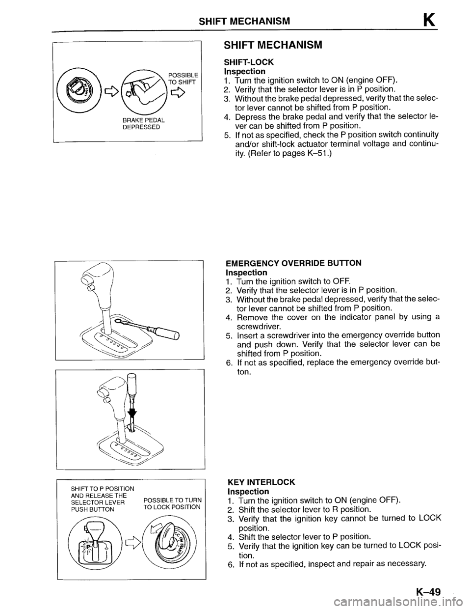 MAZDA PROTEGE 1996  Workshop Manual 