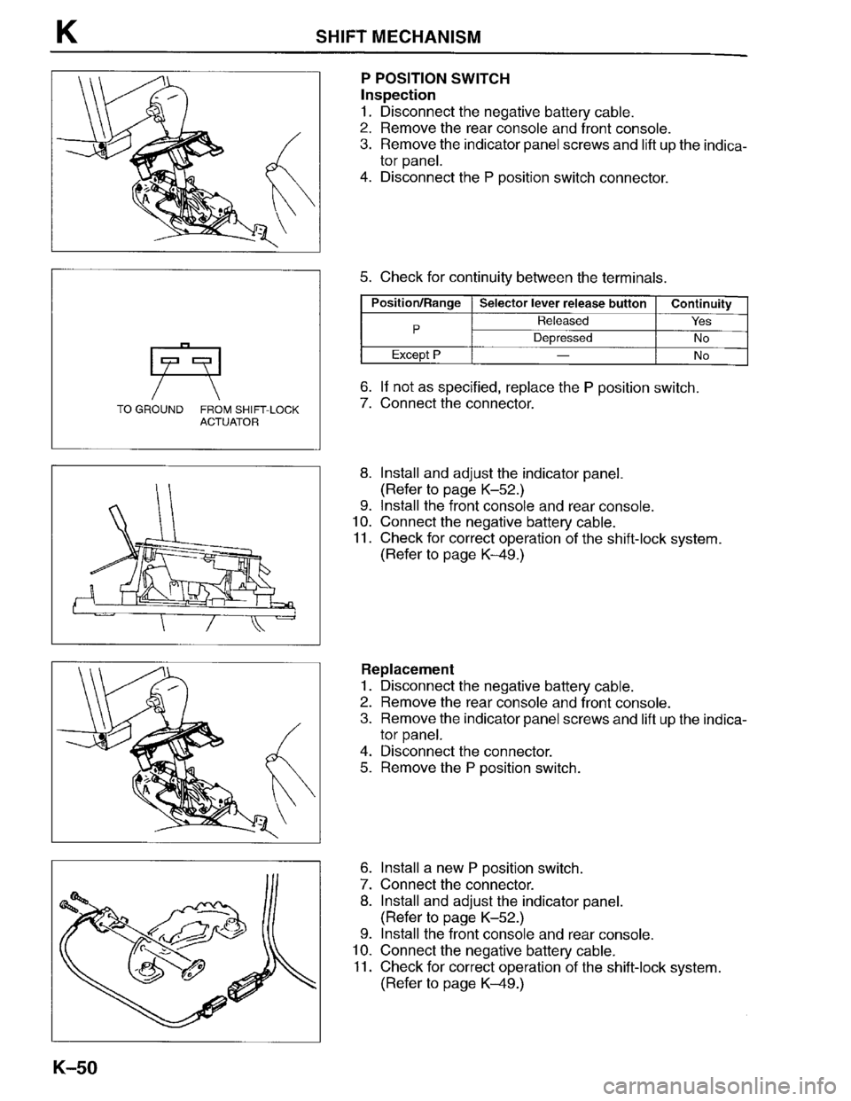 MAZDA PROTEGE 1996  Workshop Manual 