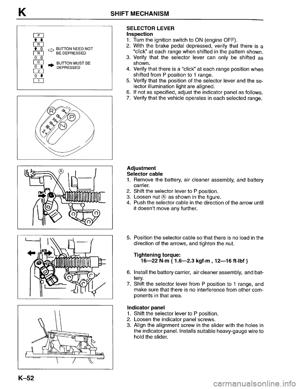 MAZDA PROTEGE 1996  Workshop Manual 