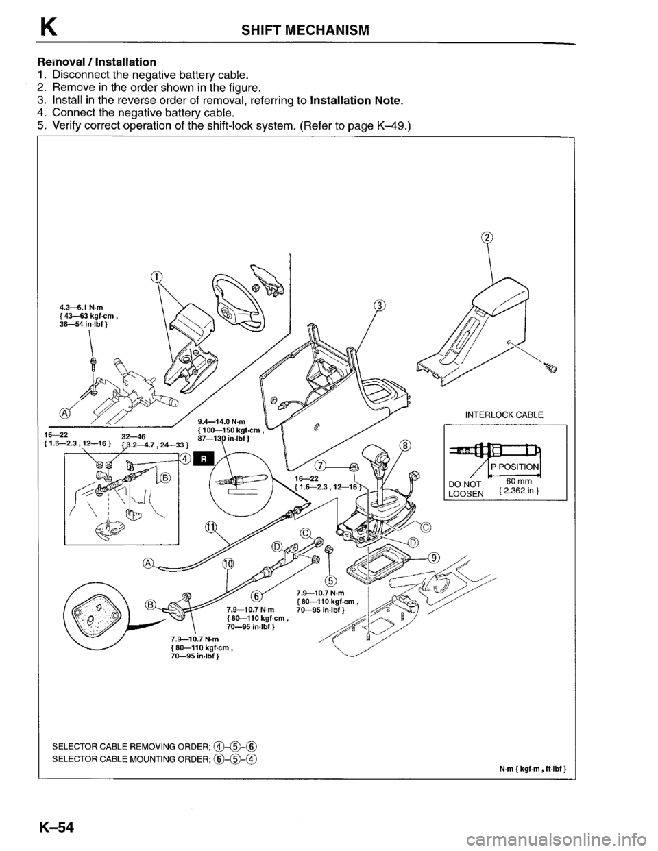 MAZDA PROTEGE 1996  Workshop Manual 