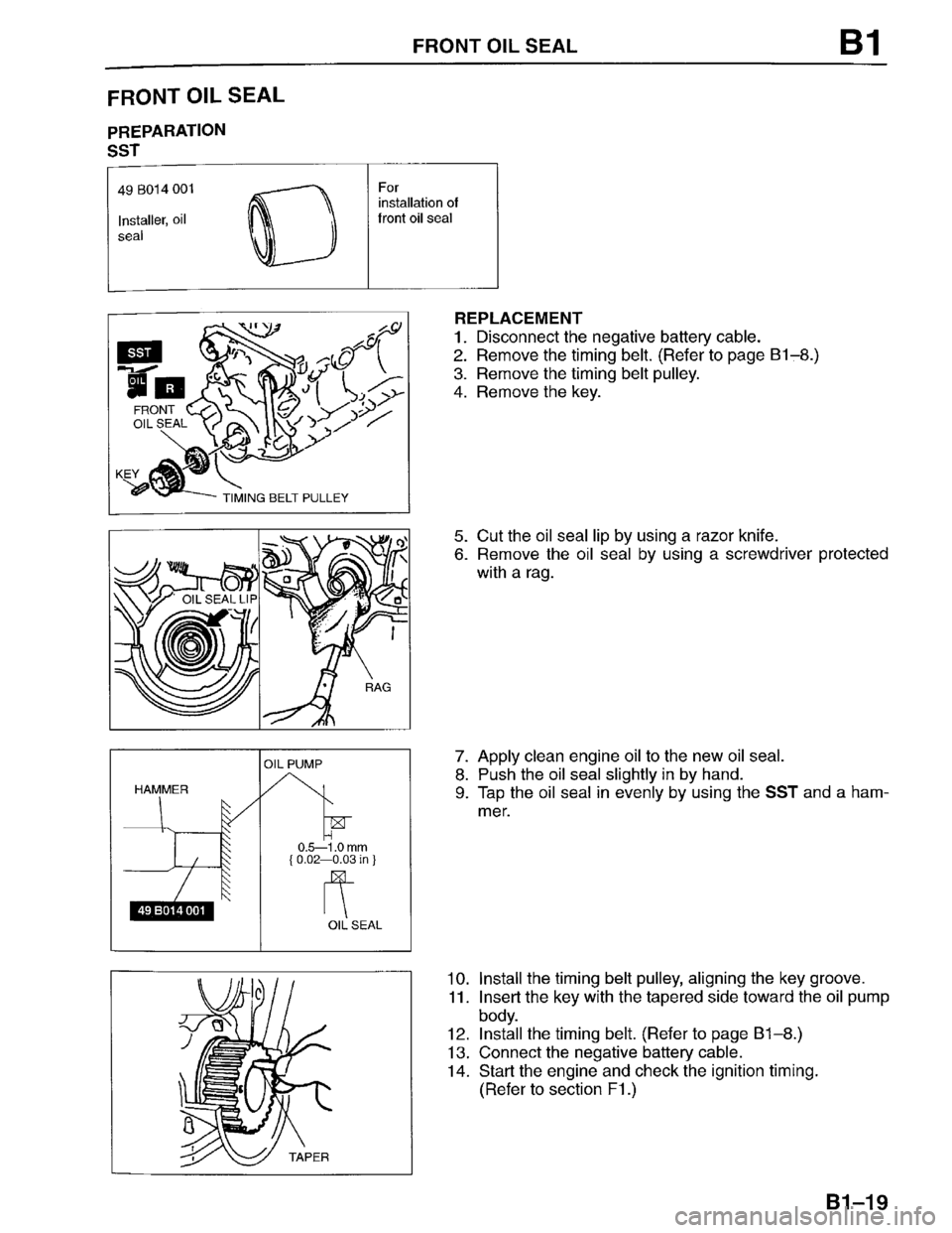 MAZDA PROTEGE 1996  Workshop Manual 