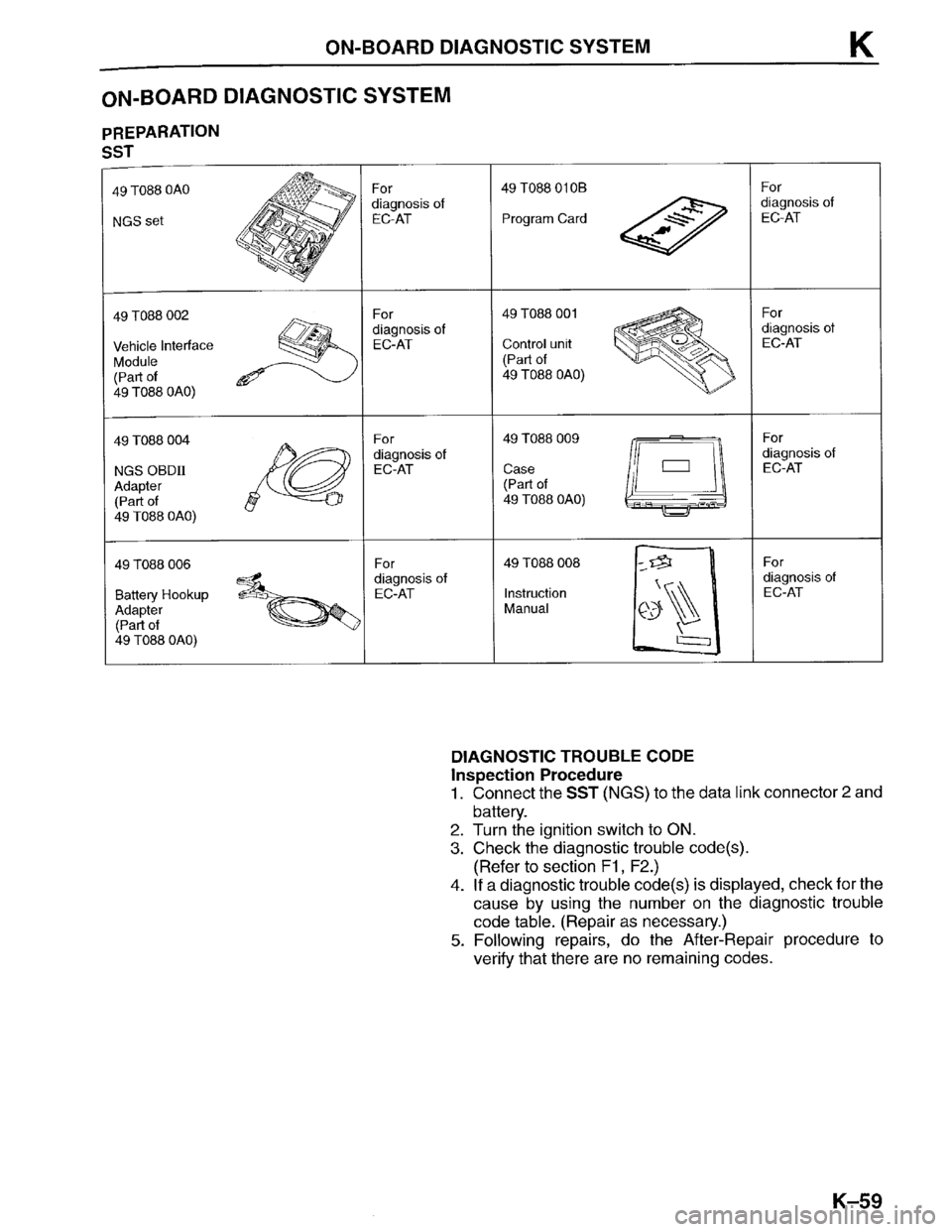 MAZDA PROTEGE 1996  Workshop Manual 