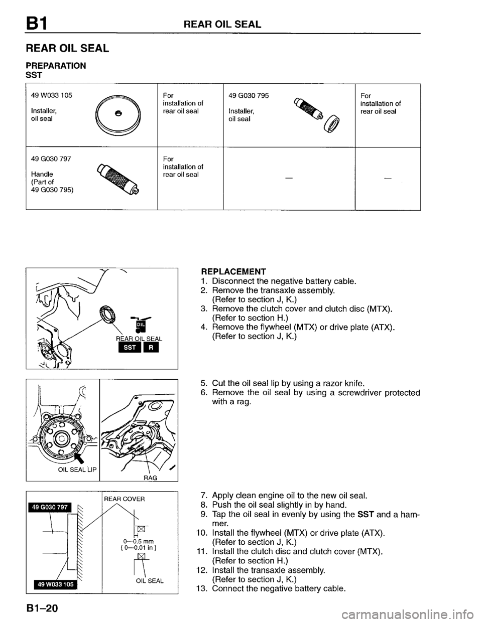 MAZDA PROTEGE 1996  Workshop Manual 