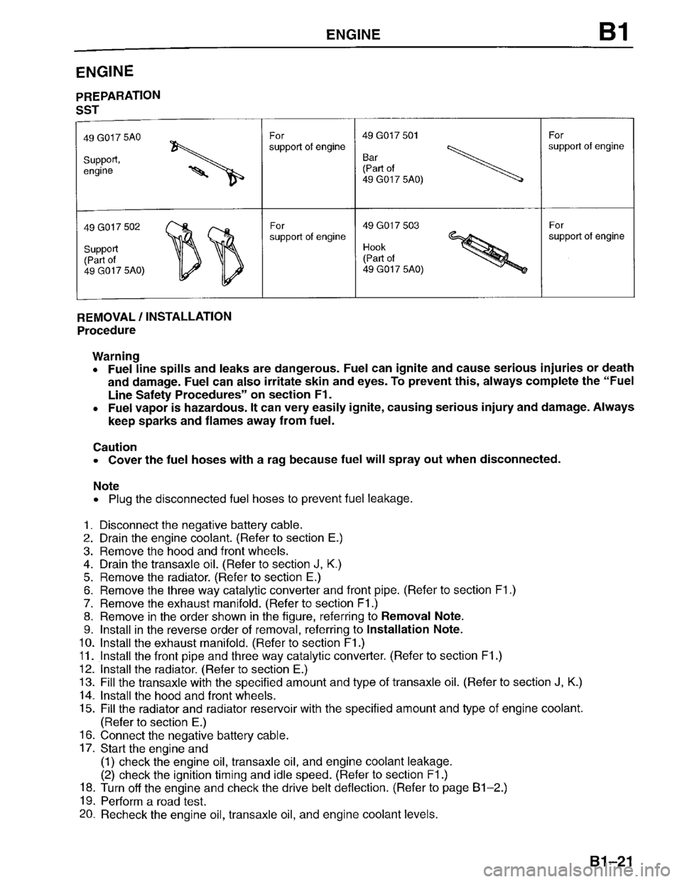 MAZDA PROTEGE 1996  Workshop Manual 