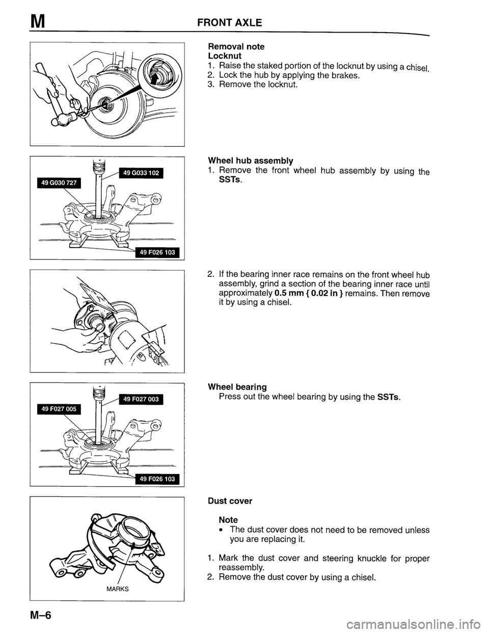 MAZDA PROTEGE 1996  Workshop Manual 