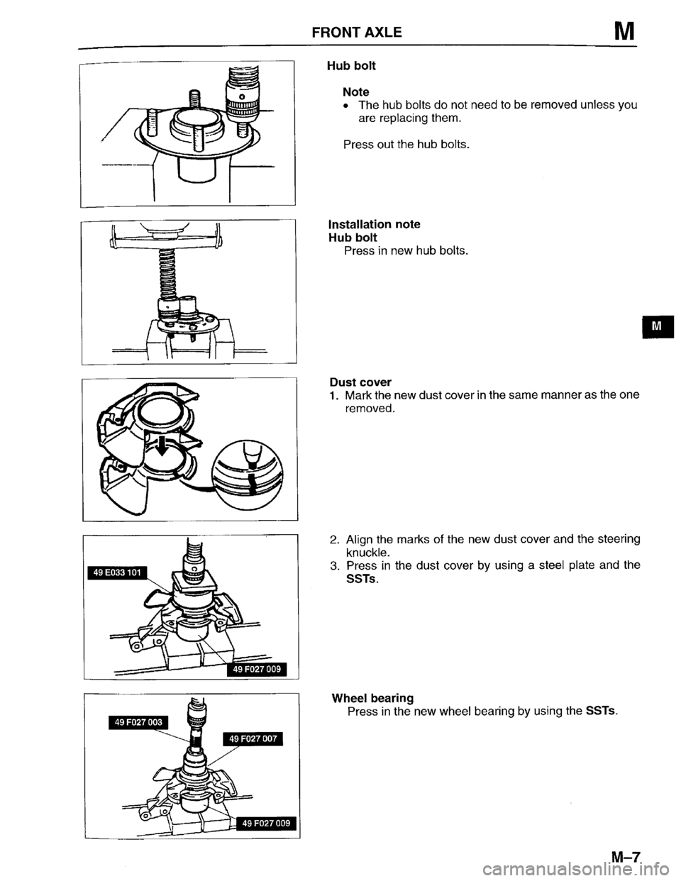 MAZDA PROTEGE 1996  Workshop Manual 