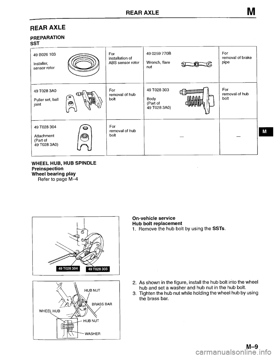 MAZDA PROTEGE 1996  Workshop Manual 