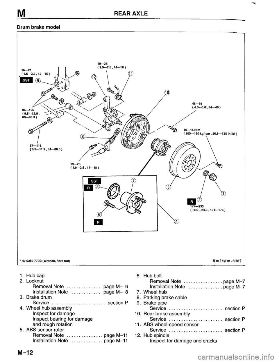 MAZDA PROTEGE 1996  Workshop Manual 