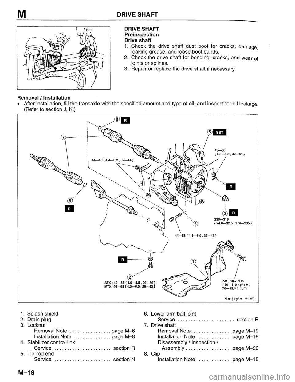 MAZDA PROTEGE 1996  Workshop Manual 