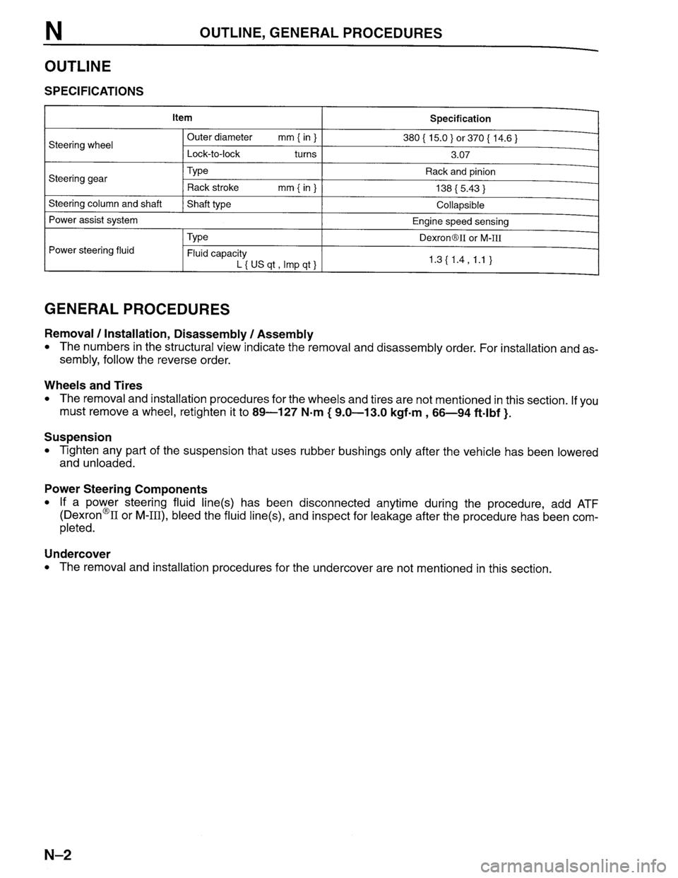MAZDA PROTEGE 1996  Workshop Manual 