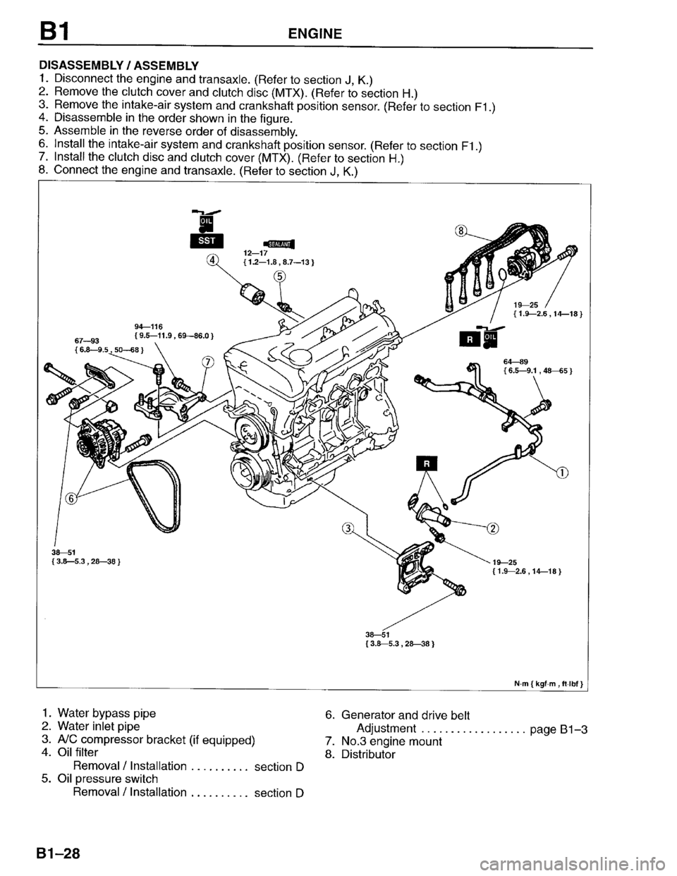 MAZDA PROTEGE 1996  Workshop Manual 