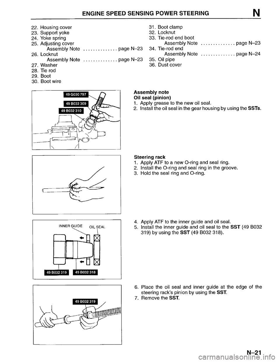 MAZDA PROTEGE 1996  Workshop Manual 