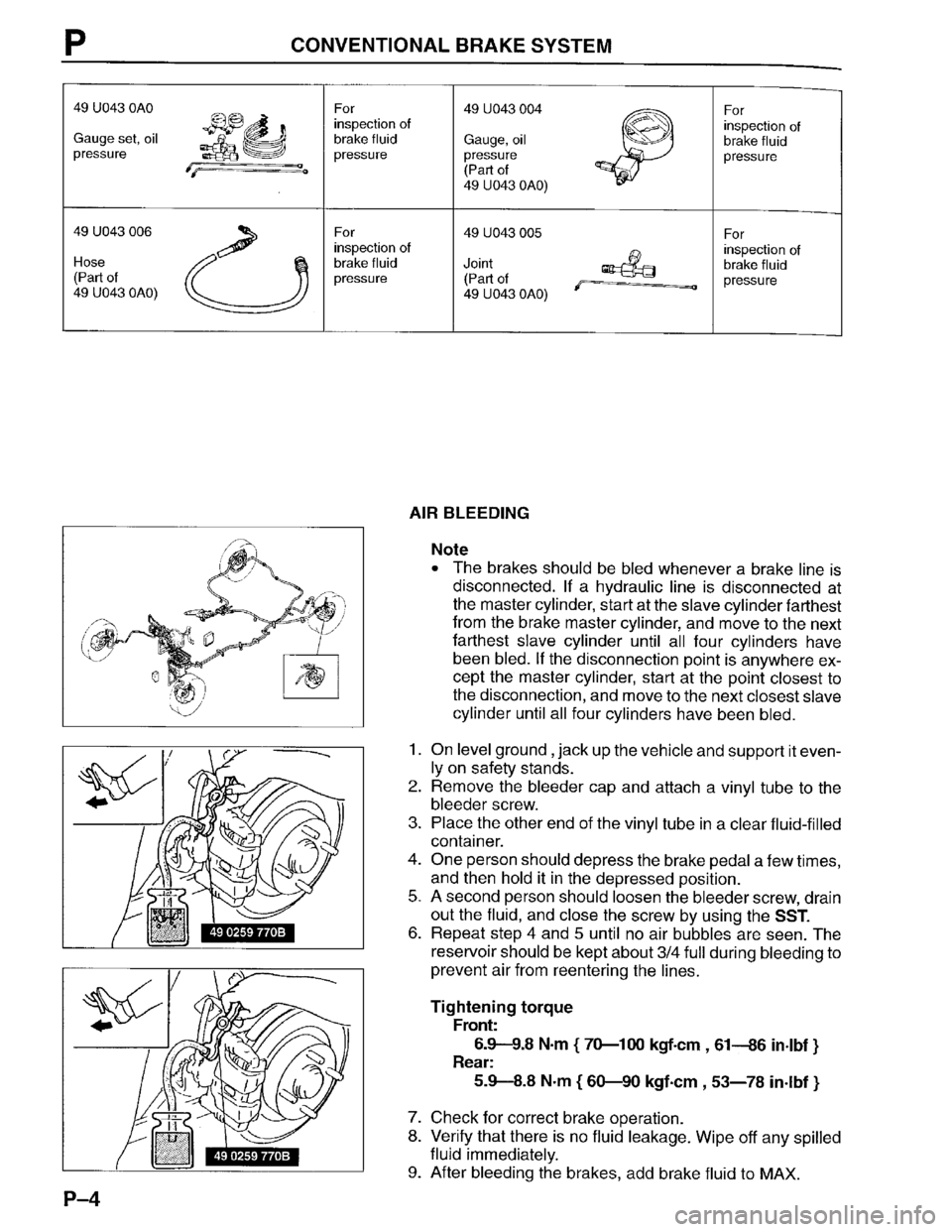 MAZDA PROTEGE 1996  Workshop Manual 