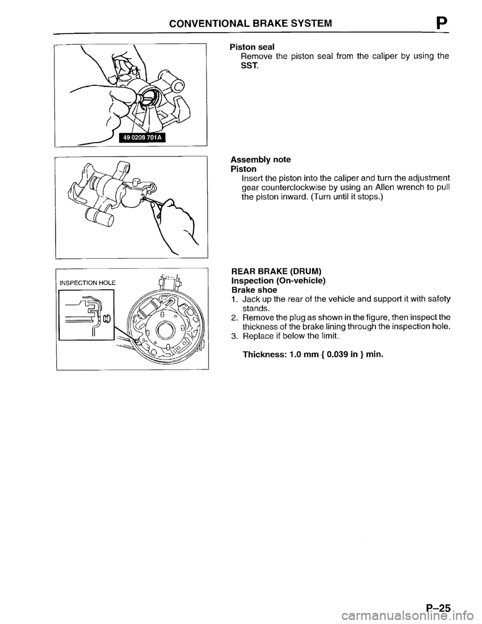 MAZDA PROTEGE 1996  Workshop Manual 