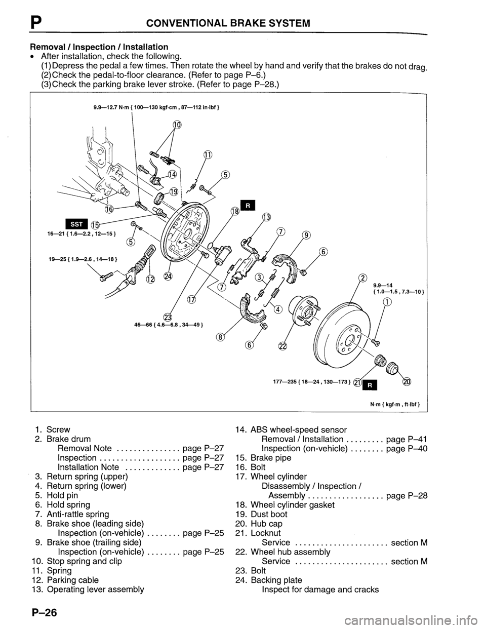 MAZDA PROTEGE 1996  Workshop Manual 