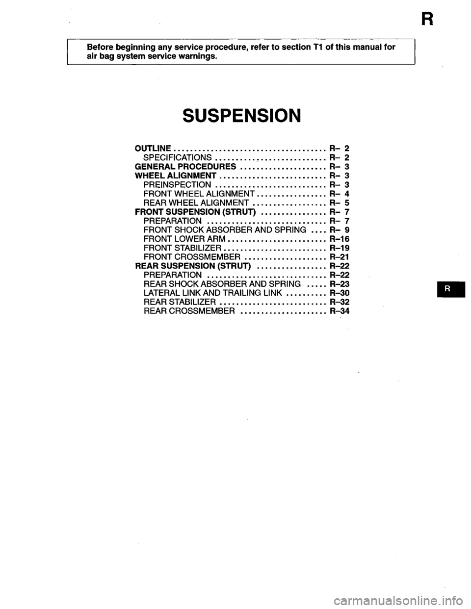 MAZDA PROTEGE 1996  Workshop Manual 