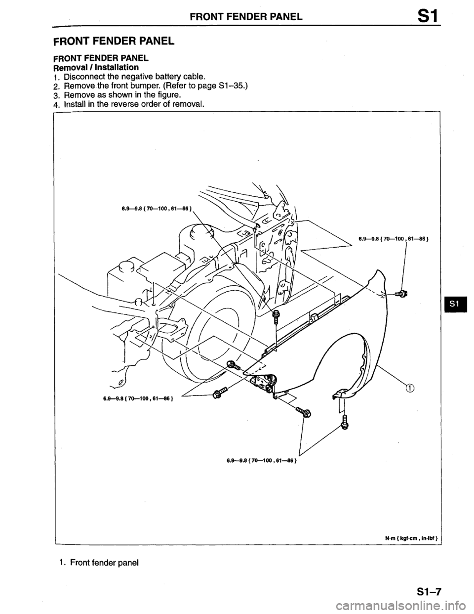 MAZDA PROTEGE 1996  Workshop Manual 