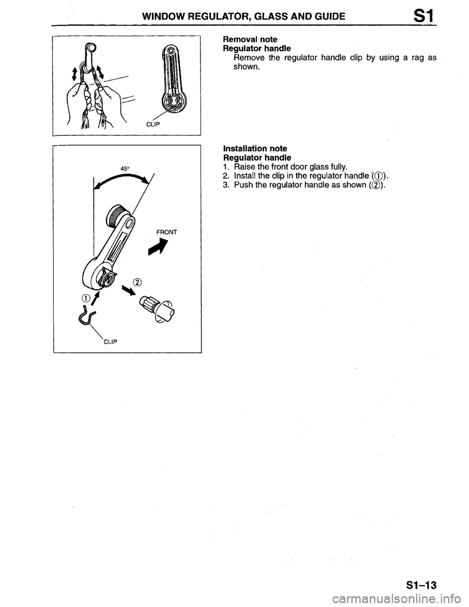 MAZDA PROTEGE 1996  Workshop Manual 