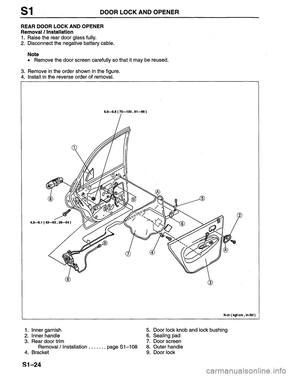 MAZDA PROTEGE 1996  Workshop Manual 