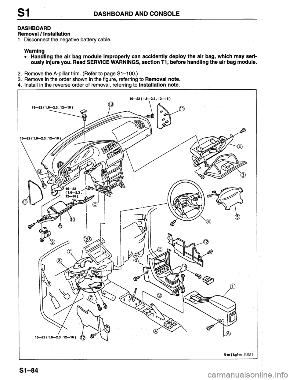 MAZDA PROTEGE 1996  Workshop Manual 
