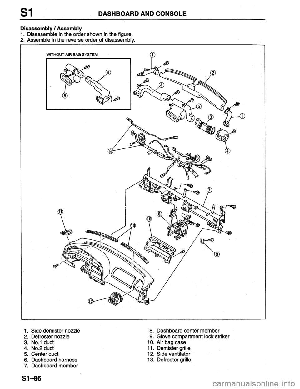 MAZDA PROTEGE 1996  Workshop Manual 