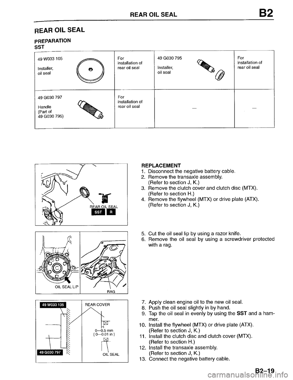 MAZDA PROTEGE 1996  Workshop Manual 