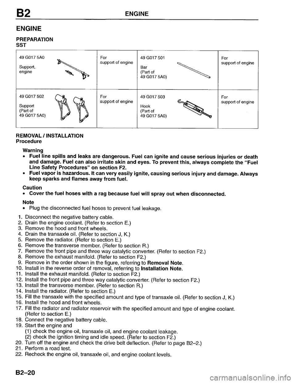 MAZDA PROTEGE 1996  Workshop Manual 