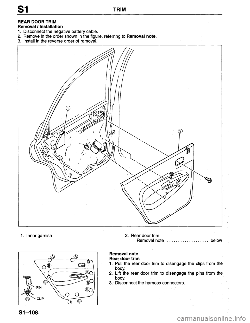 MAZDA PROTEGE 1996  Workshop Manual 